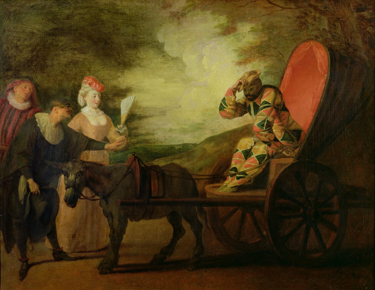Harlequin, Ay İmparatoru, c.1712 by Jean Antoine Watteau