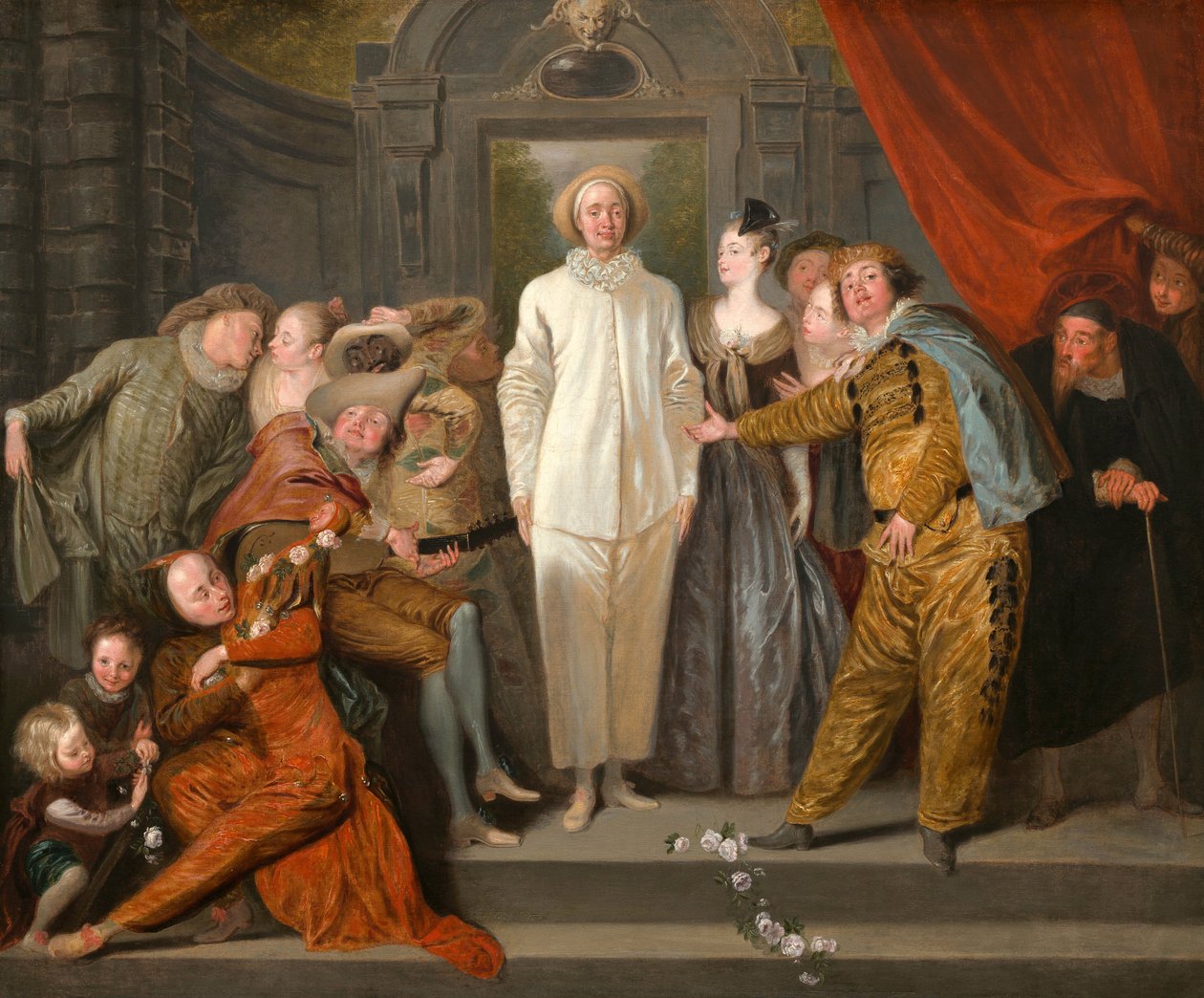 İtalyan Komedyenler, yaklaşık 1720 by Jean Antoine Watteau