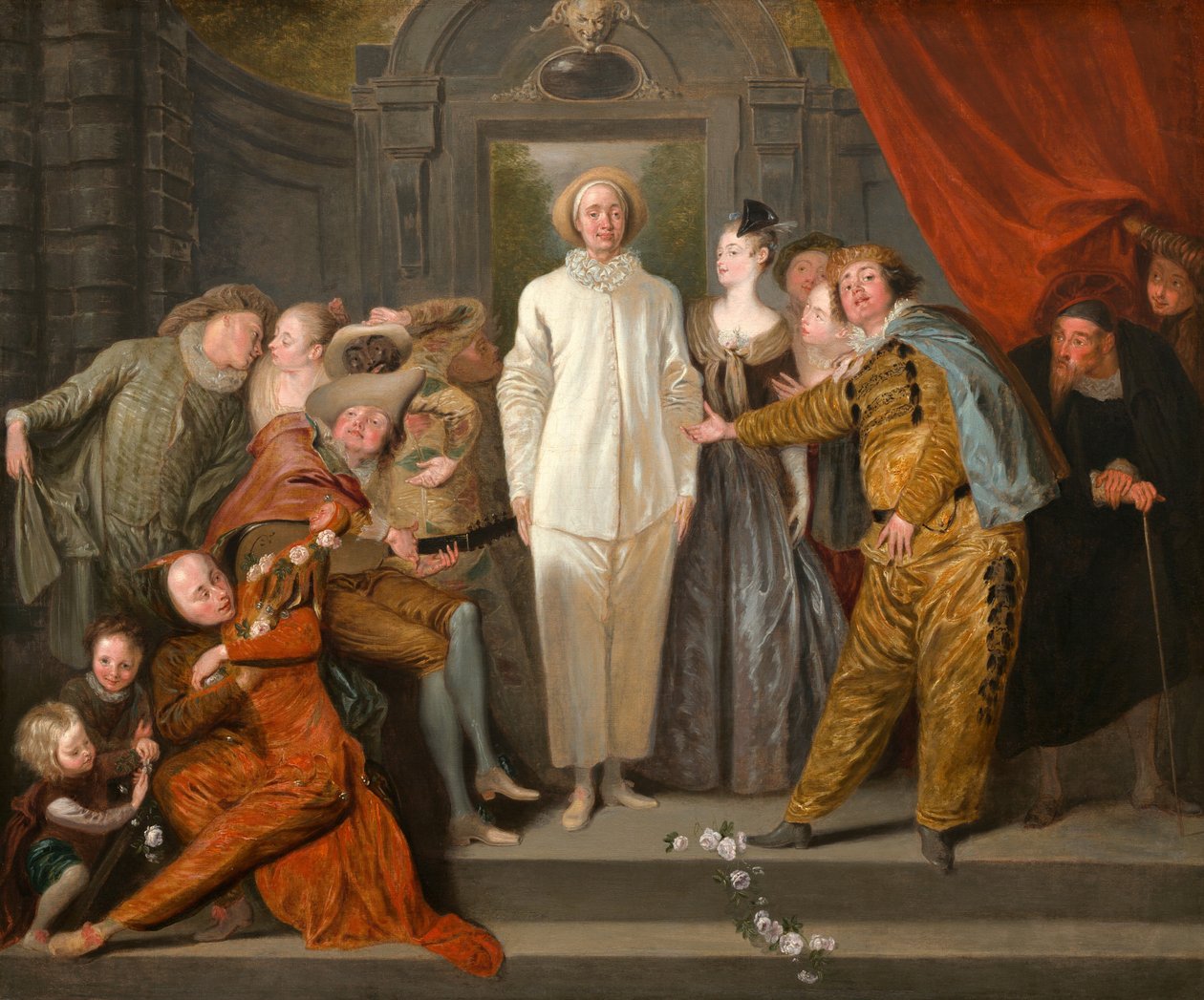 İtalyan Komedyenler, muhtemelen 1720. by Jean Antoine Watteau