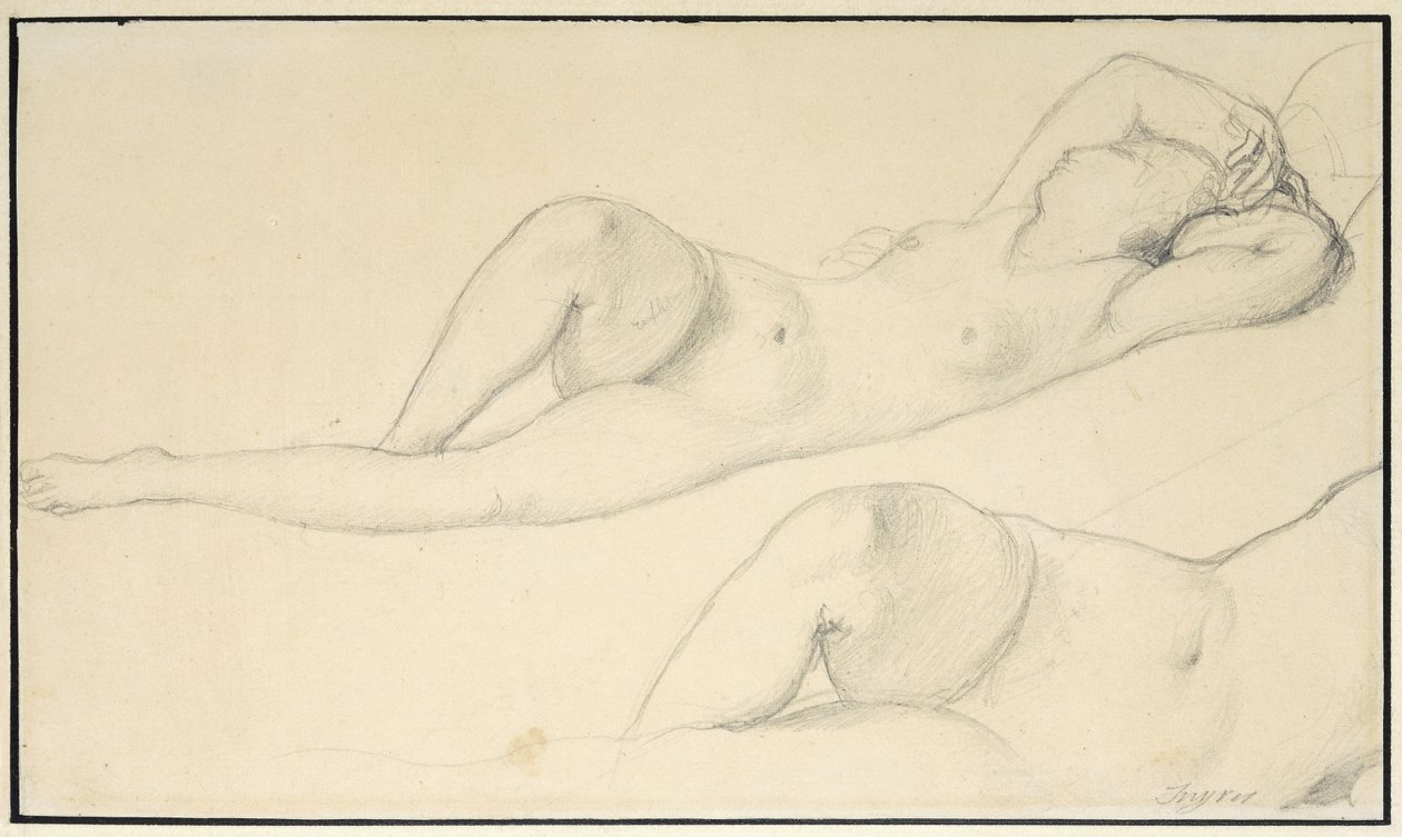 uzanmış bir kadın çıplak, by Jean Auguste Dominique Ingres