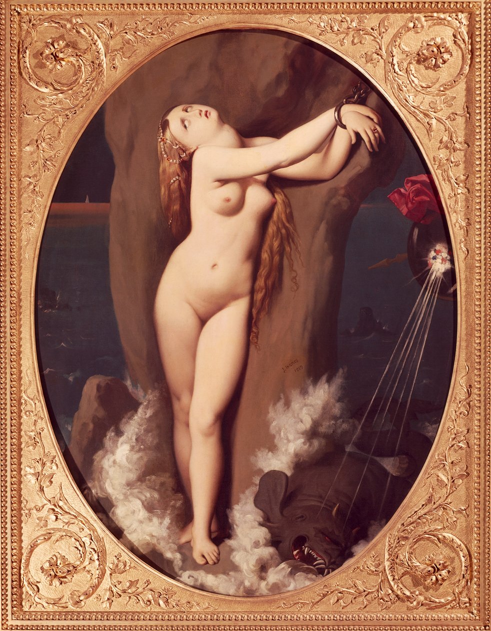 Angelica, Jean Auguste Dominique Ingres (1780-1867) tarafından zincirlenmiş, tuval üzerine yağlıboya, 97x75 cm, Angelica