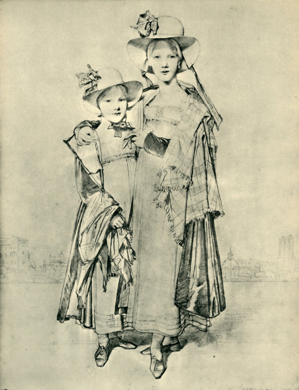 Harriet ve Caroline Montagu, Roma, 1815, 1943. by Jean Auguste Dominique Ingres