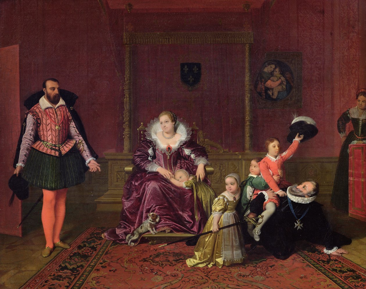 IV. Henri (1553-1610) Fransa Kralı ve Navarre İspanya Büyükelçisi Olarak Çocuklarıyla Oynarken Girişini Yaparken, 1817 by Jean Auguste Dominique Ingres