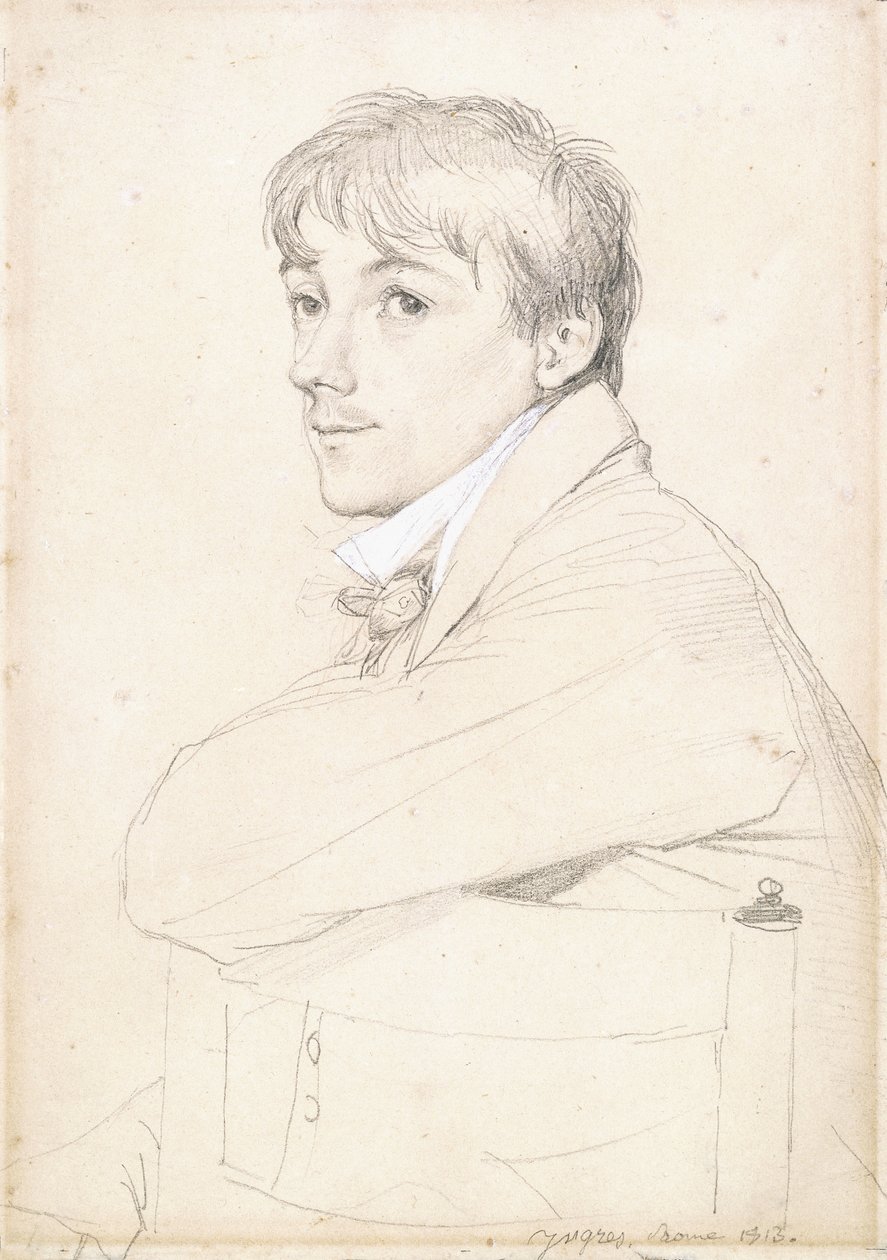 Jean-Louis Provost, Sol Kolunu Bir Sandalyenin Arkalığına Dayalı Oturmuş ve Dinlerken, 1813 by Jean Auguste Dominique Ingres