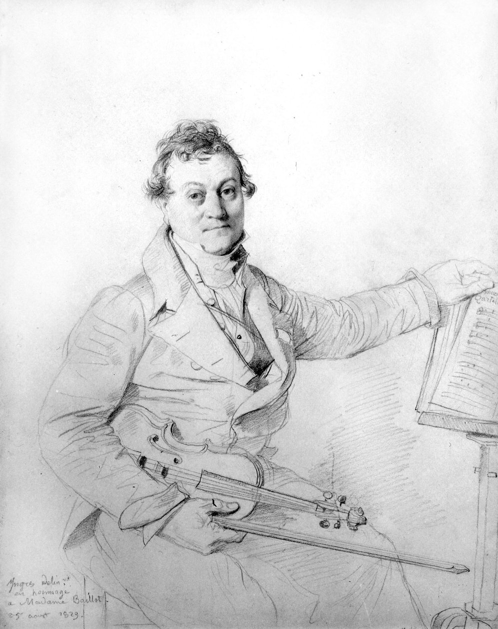 Jean Auguste Dominique Ingres kemanıyla. çizim by Jean Auguste Dominique Ingres