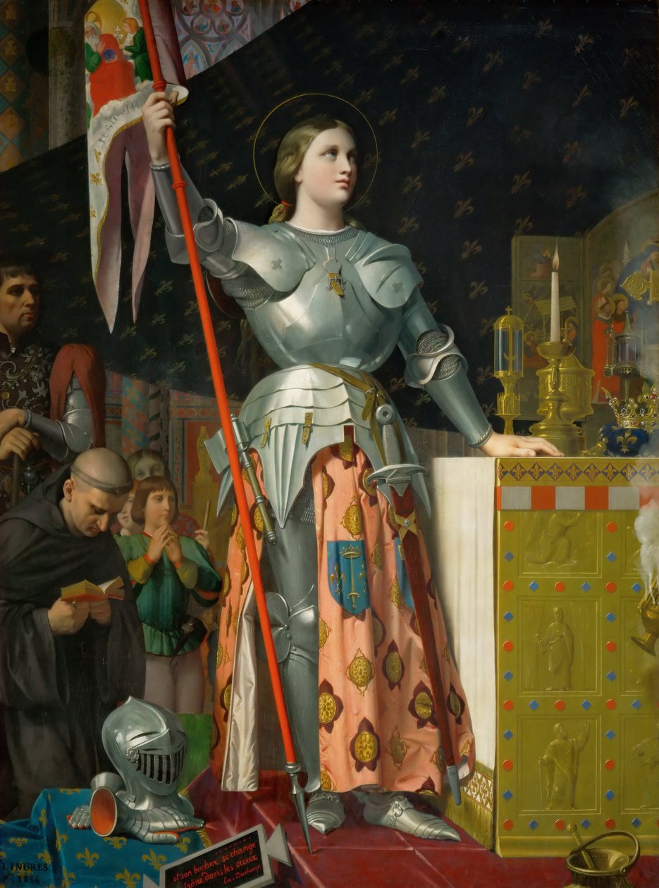 Jeanne d'Arc Reims Katedrali'nde Charles VII'nin taç giyme töreninde by Jean Auguste Dominique Ingres