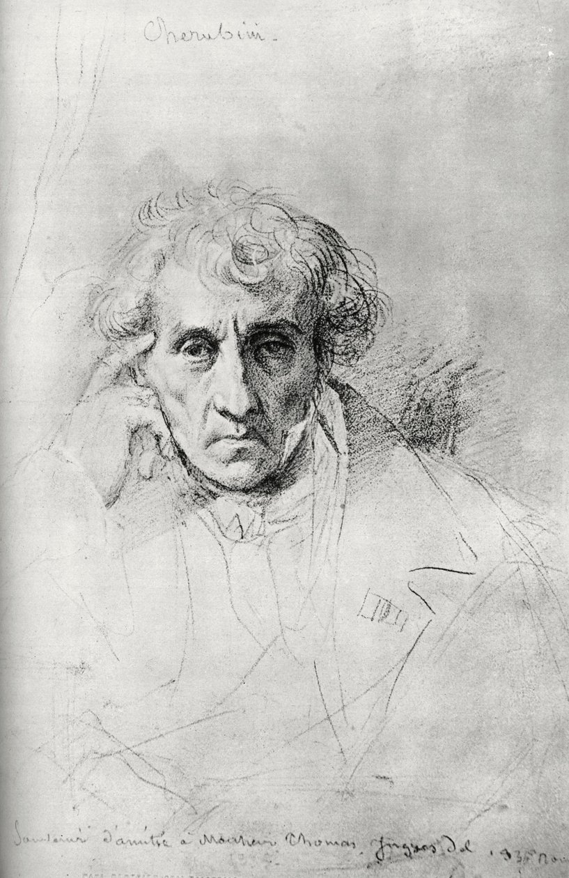 Luigi Cherubini 1760-1842, İtalyan besteci, 1830. by Jean Auguste Dominique Ingres