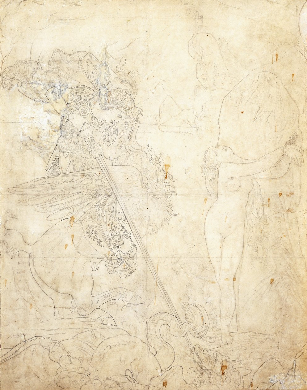 Roger ve Angelique, by Jean Auguste Dominique Ingres