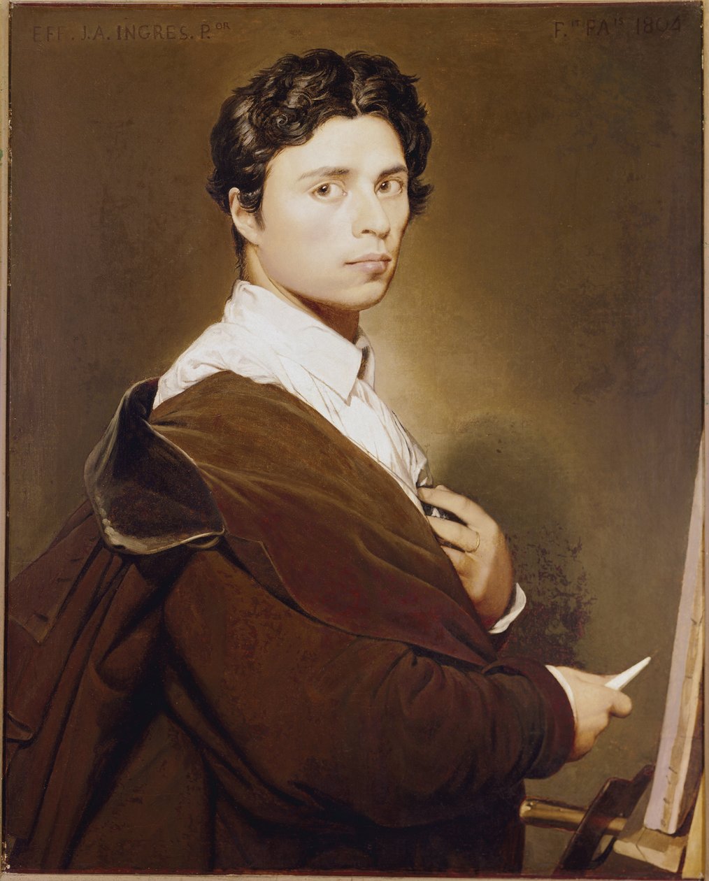 24 Yaşında Otoportre - Jean Auguste Dominique Ingres'in (1780-1867) Tablosu Tuval üzerine yağlı boya by Jean Auguste Dominique Ingres