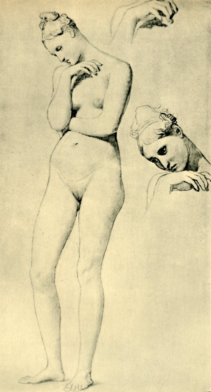Stratonice figürü için çalışmalar, c1834-1840, 1943. by Jean Auguste Dominique Ingres