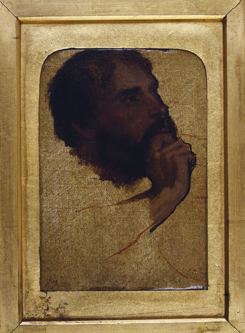 "Doktorlar Arasında İsa" için yaşlı bir adamın kafasının incelenmesi by Jean Auguste Dominique Ingres