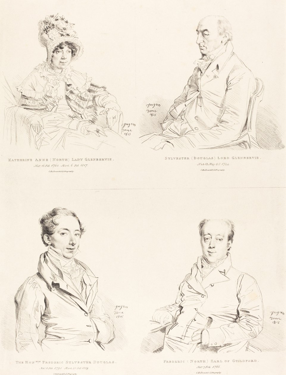 Sylvester (Douglas) Lord Glenbervie; Katherine Anne (Kuzey) Glenbervie; Guilford'un Frederic (Kuzey) Kontu; Frederic Sylvester Douglas by Jean Auguste Dominique Ingres