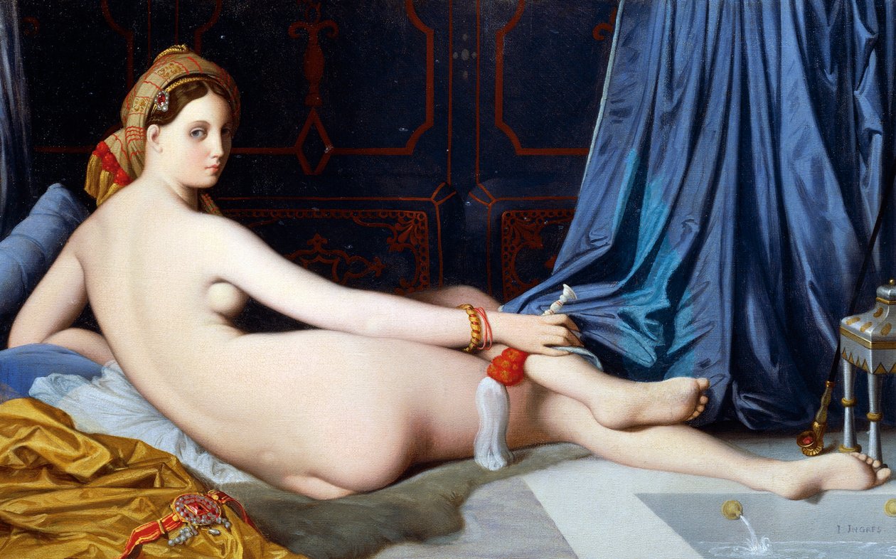 Grande Odalisque (tuval üzerine yağlı boya) by Jean Auguste Dominique Ingres