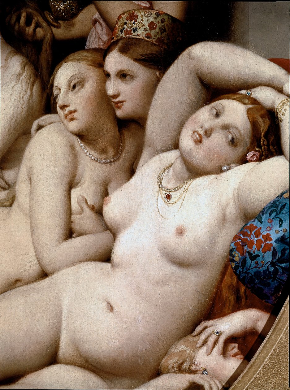Türk hamamı, detay (ahşap üzeri yağ by Jean Auguste Dominique Ingres