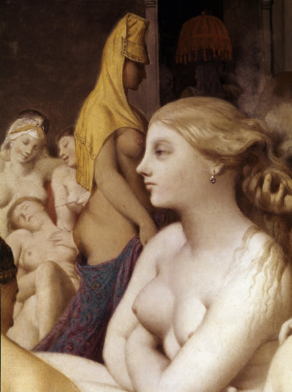 Türk hamamı, detay (1862, ahşap üzeri yağlı boya) by Jean Auguste Dominique Ingres