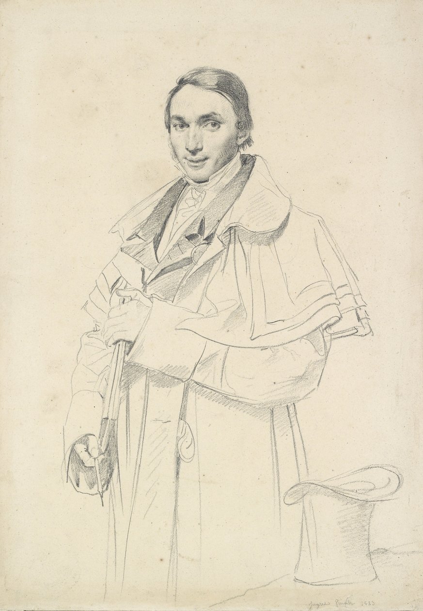 Jean-Francois-Antoine Ormanı'nın üç çeyrek boy portresi (beyaz dokuma kağıt üzerine grafit) by Jean Auguste Dominique Ingres