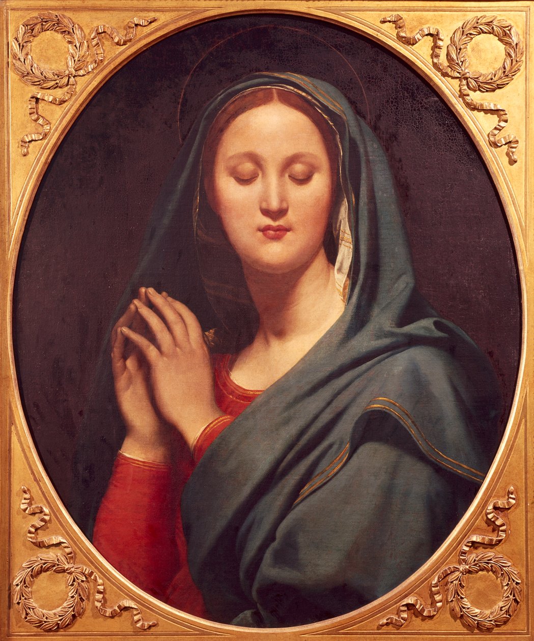 Mavi Peçe Bakiresi, Jean Auguste Dominique Ingres (1780-1867), tuval üzerine yağlı boya, 77x65 cm by Jean Auguste Dominique Ingres