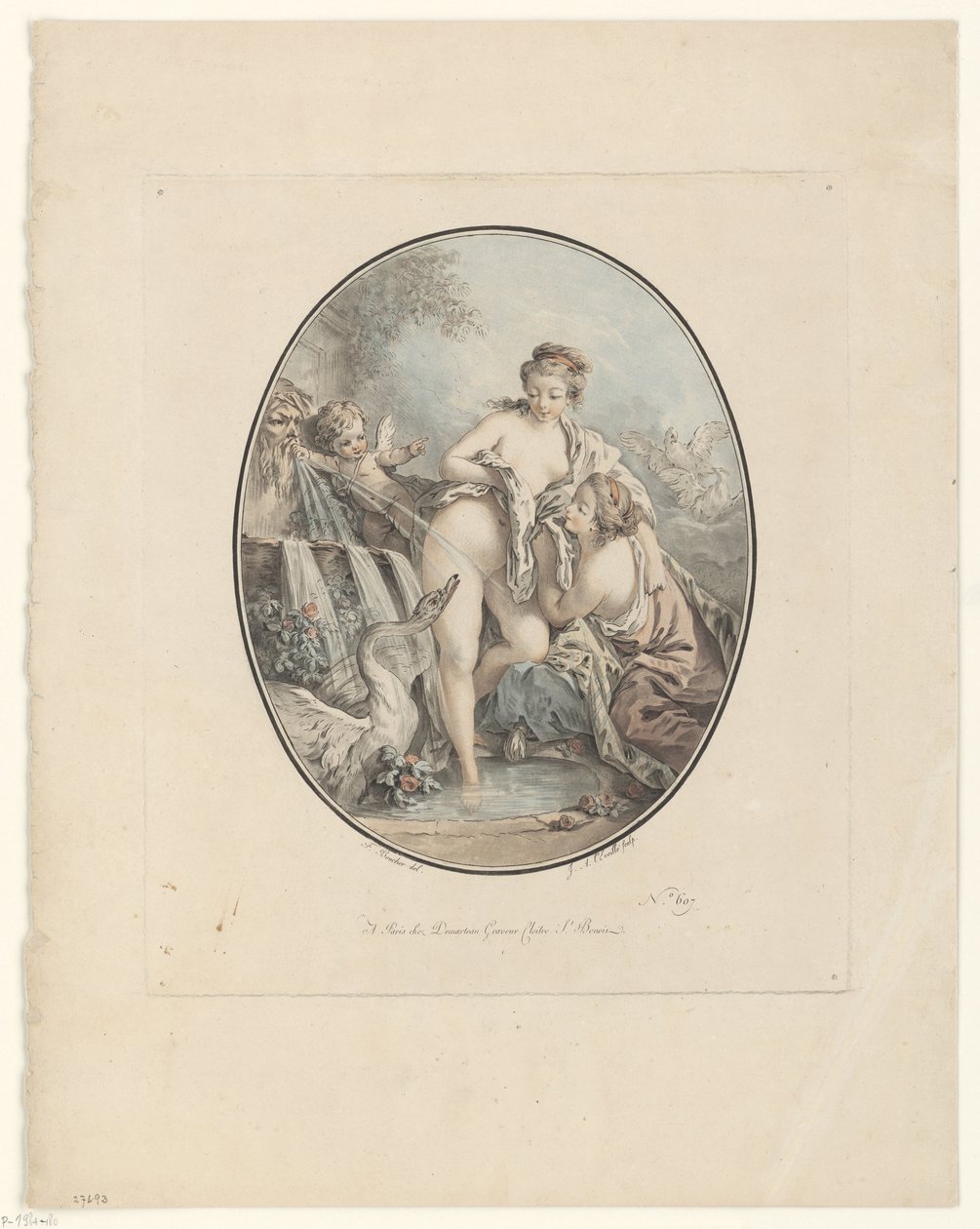 Leda ve kuğu by Jean Augustin Léveillé