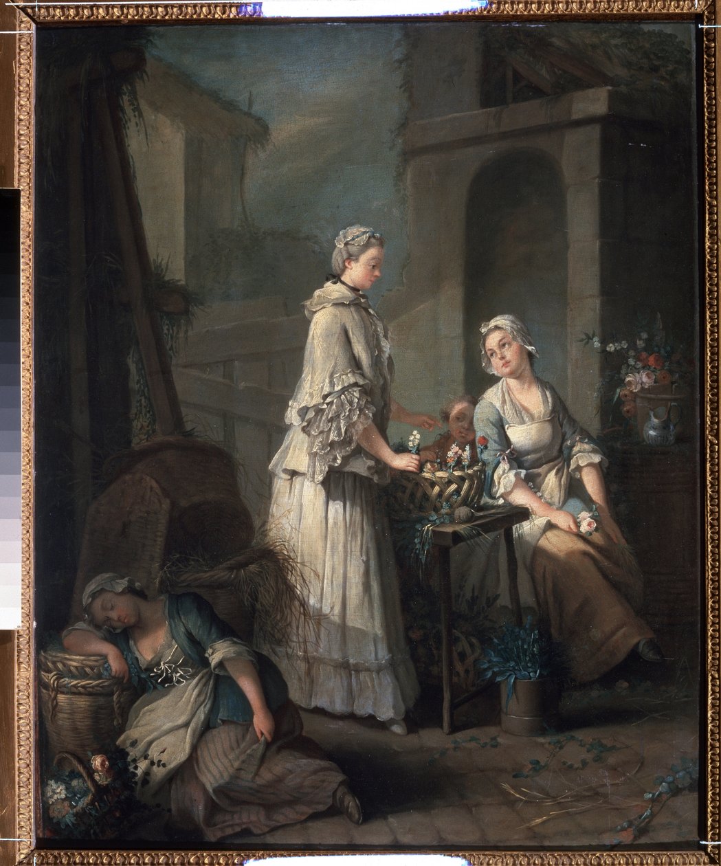 ""Çiçekçi kız"" (Bir çiçekçi kız) Tablosu Jean-Baptiste (Jean Baptiste) Charpentier (1728-1806) 1795-1799 Puşkin Müzesi, Moskova by Jean Baptiste Charpentier