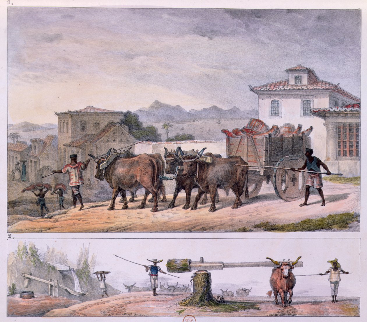Et Taşımak ve Öküzü Evcilleştirmek by Jean Baptiste (after) Debret
