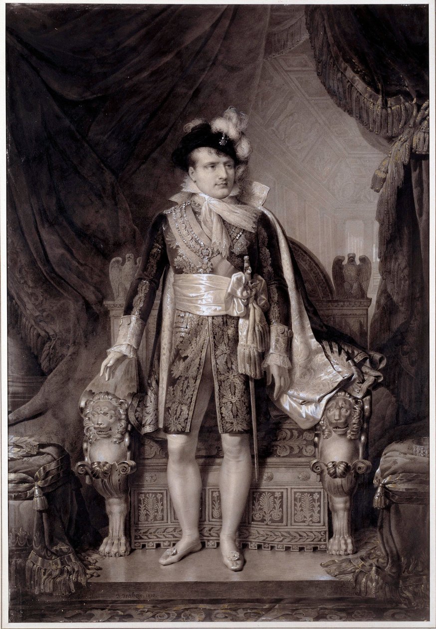 Napolyon I (1769-1821) Avusturyalı Marie Louise (1791-1847) ile 2/04/1810 tarihinde bir düğün elbisesi içinde”” Jean Baptiste Isabey (1767-1855) tarafından bir tablodan sonra gravür 1810 Napolyon Müzesi, Ile d 