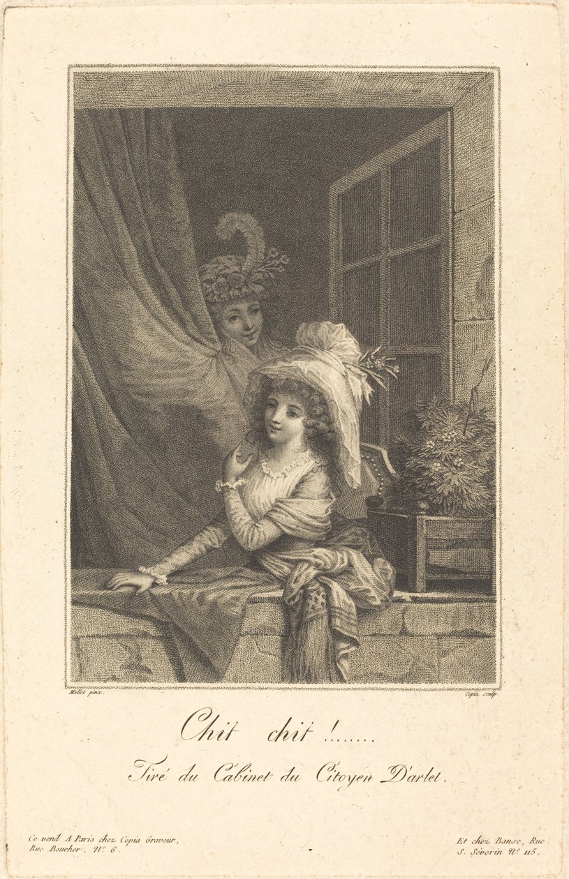 Chit chit!, Jacques-Louis Copia tarafından oyulmuş by Jean Baptiste (after) Mallet
