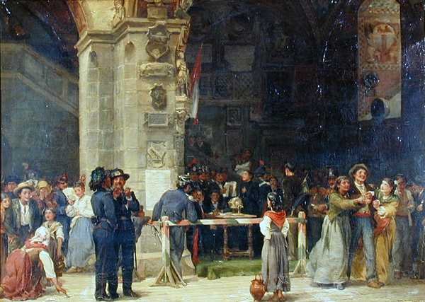 Askerlik Hizmeti için Çizim, Modern İtalya by Jean Baptiste (circle of) Hilair