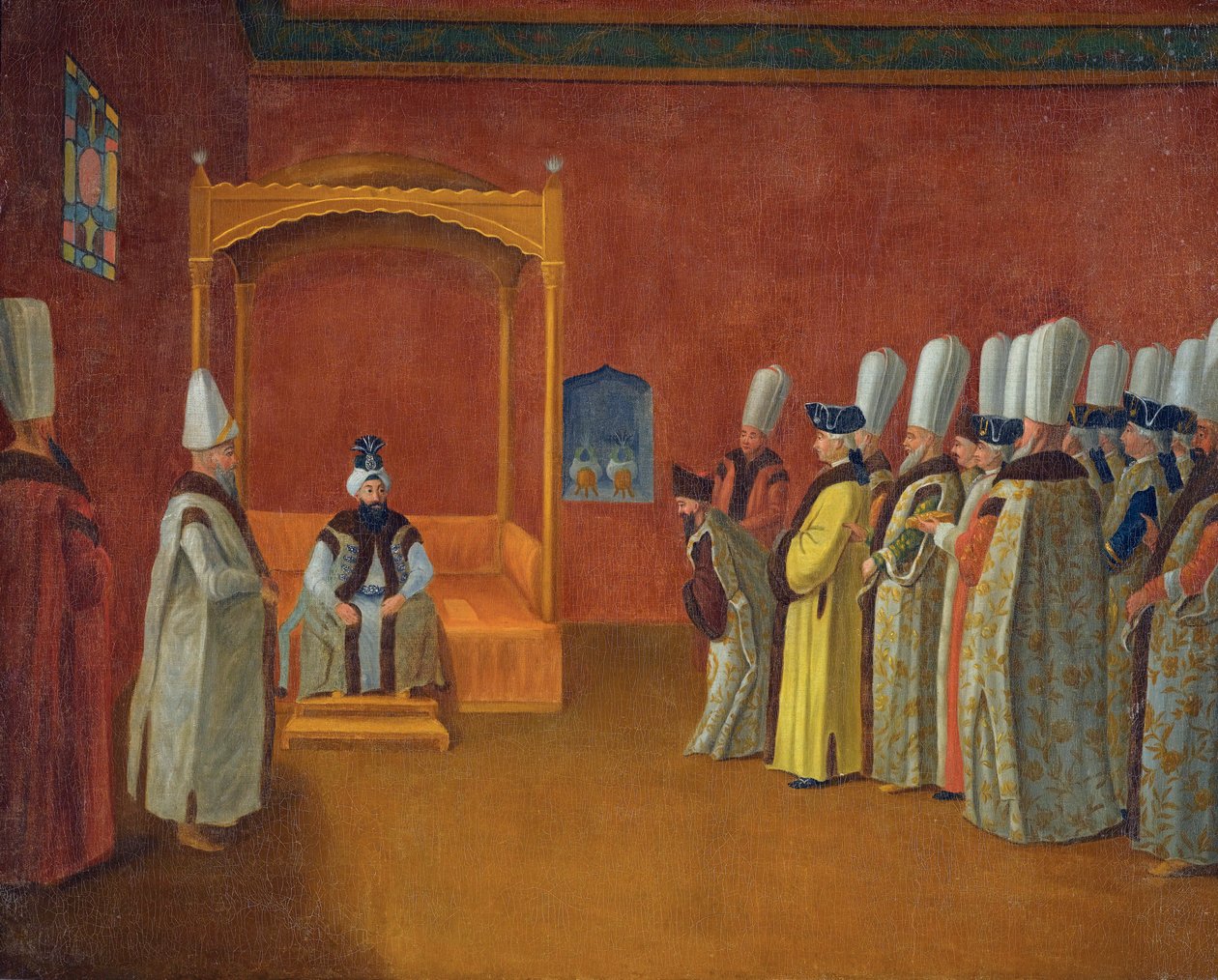 Sultan III.Ahmet (III.Ahmet) (1673-1736) Avrupa Büyükelçiliği Heyetini Topkapı Sarayı par Vanmour