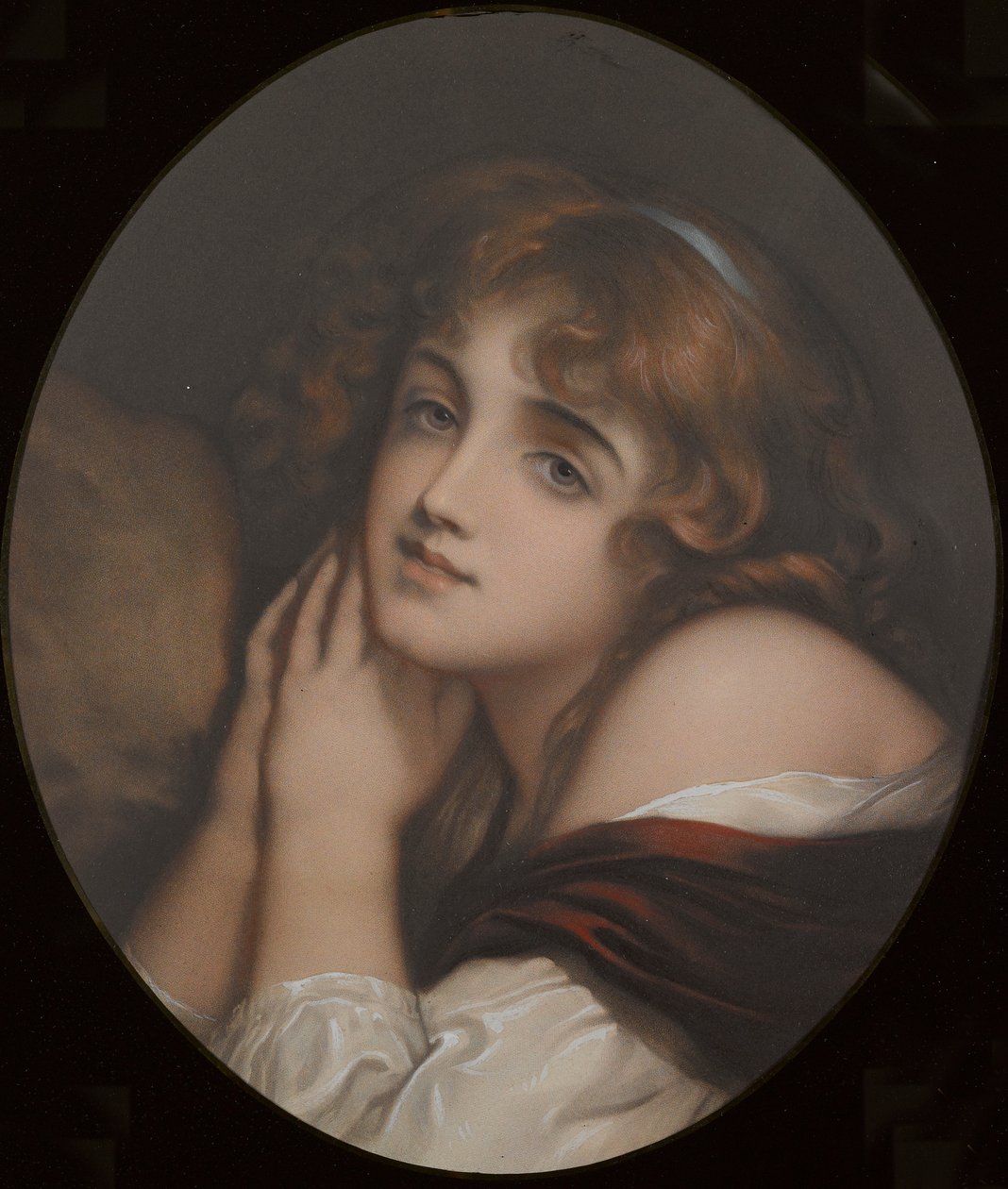 'Masumiyet', bir kadın portresi (renkli gravür) by Jean Baptiste (manner of) Greuze