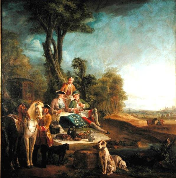 Bir Av Yemeği (tuval üzerine yağlı boya) by Jean Baptiste (school of) Oudry