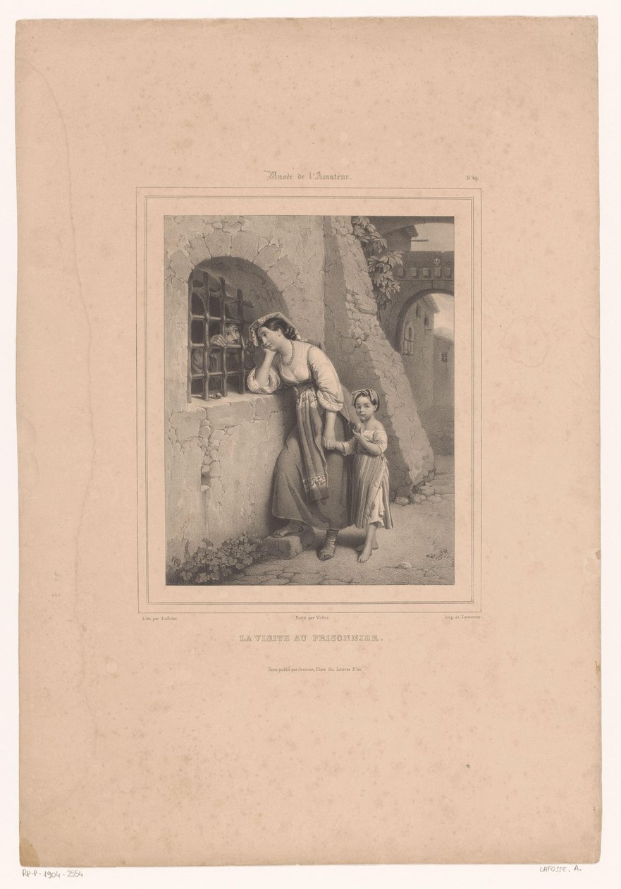 Kadın ve çocuk bir mahkumu ziyaret ediyor La Visite au mahkum (nesne üzerindeki başlık) Sanatseverler için müze (dizi adı) Musée de l