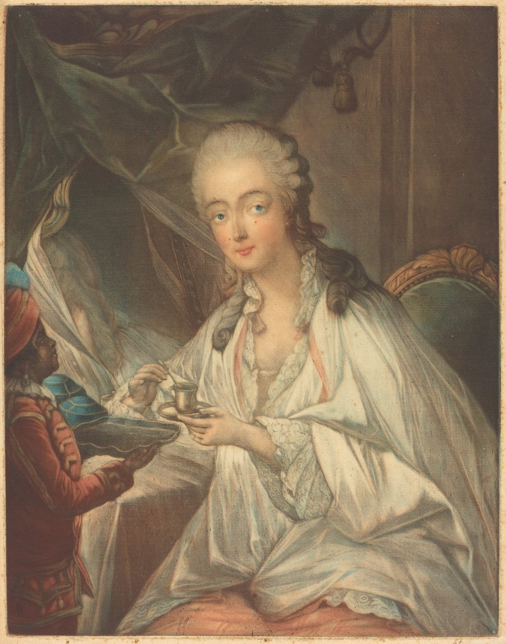 Madam du Barry by Jean Baptiste André Gautier Dagoty after François Hubert Drouais