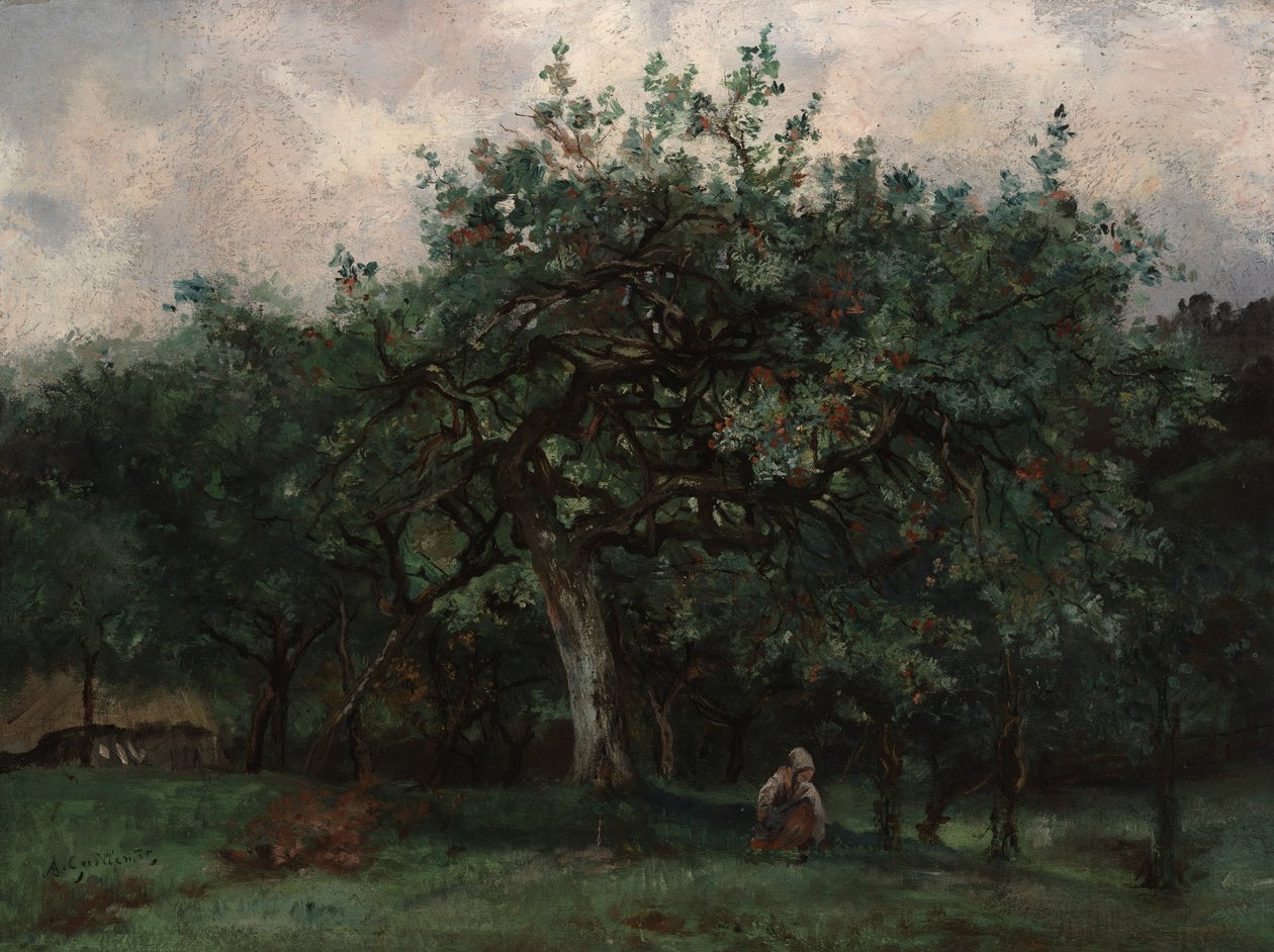 Küçük Kız ile Manzara by Jean Baptiste Antoine Guillemet