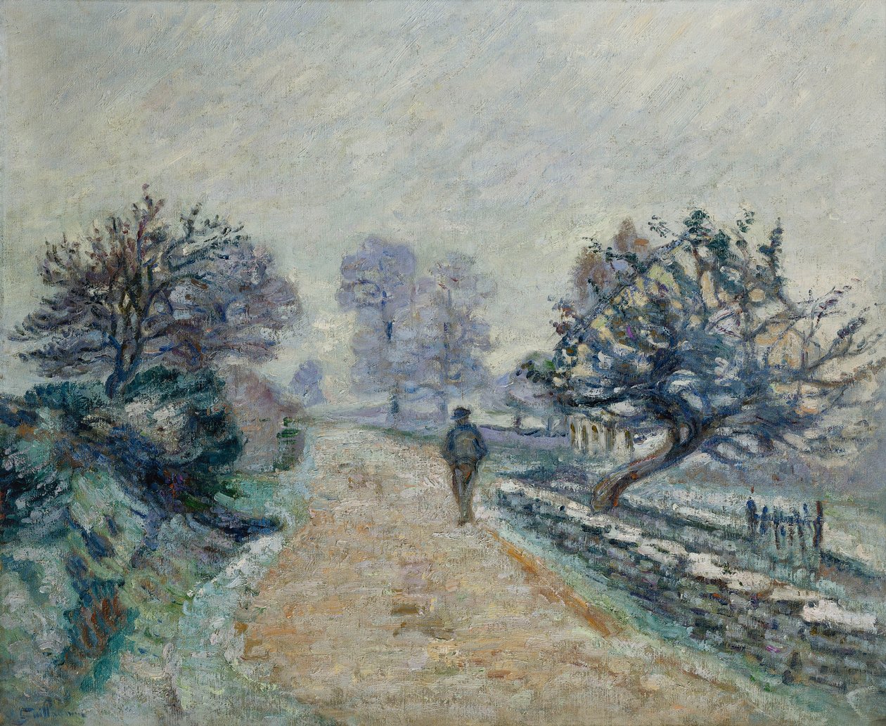 Crozard Yolu, Küçük Sis ve Don; Route de Crozard, Petit Brouillard ve Gelee Blanche, 1910 by Jean Baptiste Armand Guillaumin
