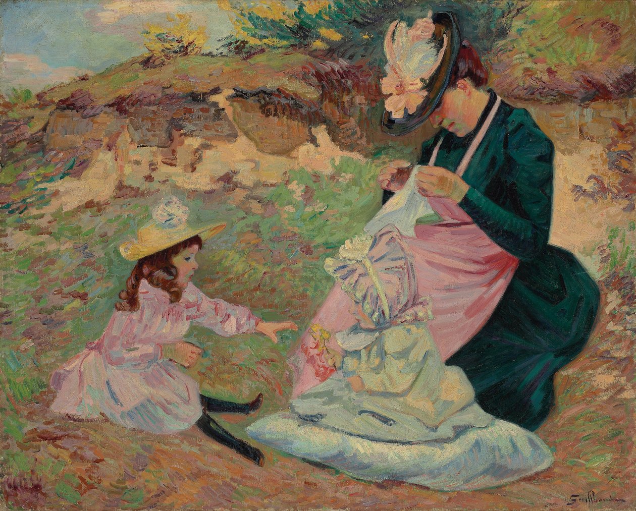 Madam Guillaumin ve Kızları; Madame Guillaumin ve Ses Filles, 1892 dolayları by Jean Baptiste Armand Guillaumin