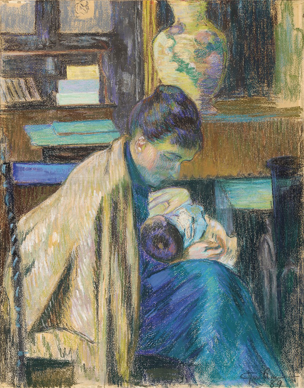 Madam Guillaumin, Madeleine ile birlikte, 1889 by Jean Baptiste Armand Guillaumin