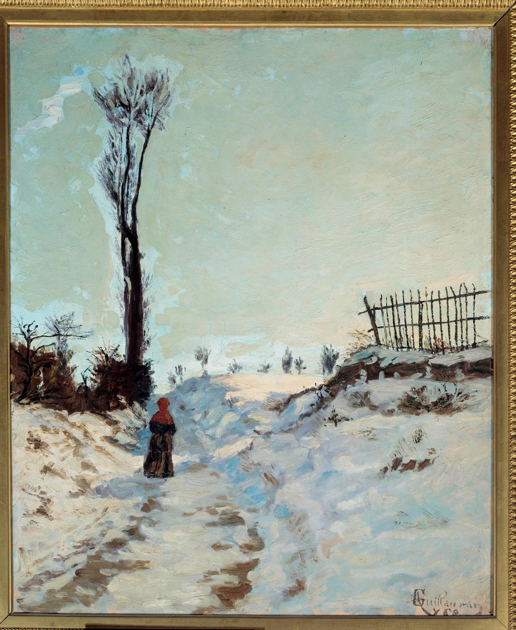 Yol içi boş, kar efekti Boyama Jean Baptiste Armand Guillaumin (1841-1927) 1869 Güneş. 0,66 x 0,55 m Paris, Orsay Müzesi by Jean Baptiste Armand Guillaumin