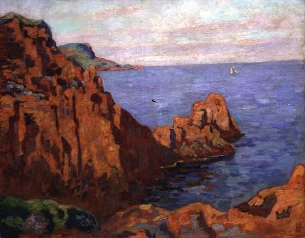Kızıl Kayalar, c.1910 (tuval üzerine yağlı boya) by Jean Baptiste Armand Guillaumin