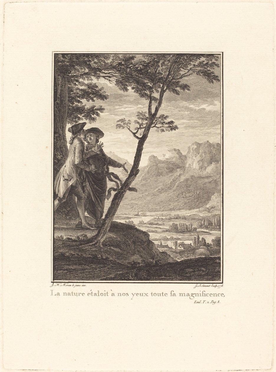 Doğa tüm ihtişamını gözler önüne serdi by Jean Baptiste Blaise Simonet after Jean Michel Moreau