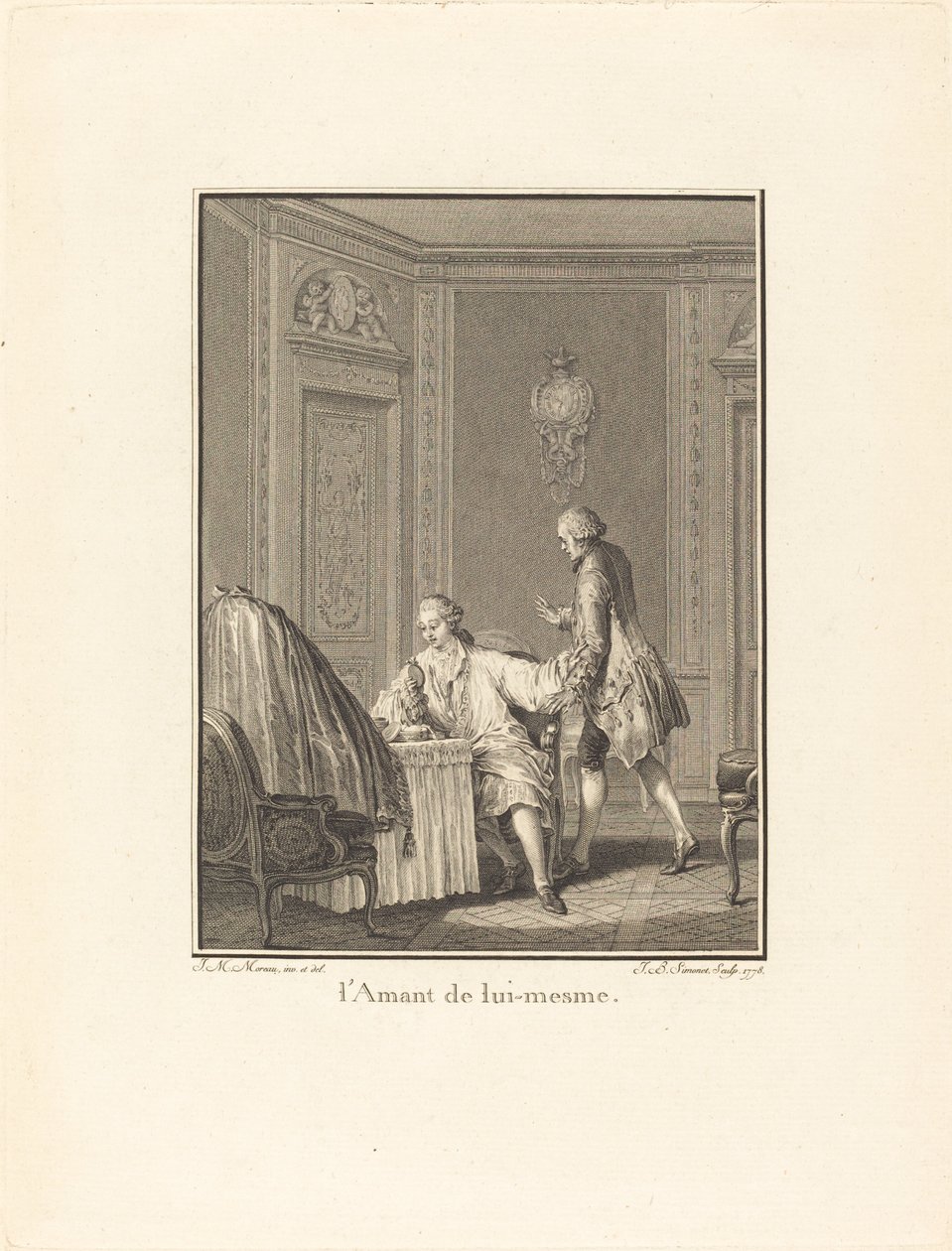 Kendi sevgilisi by Jean Baptiste Blaise Simonet after Jean Michel Moreau