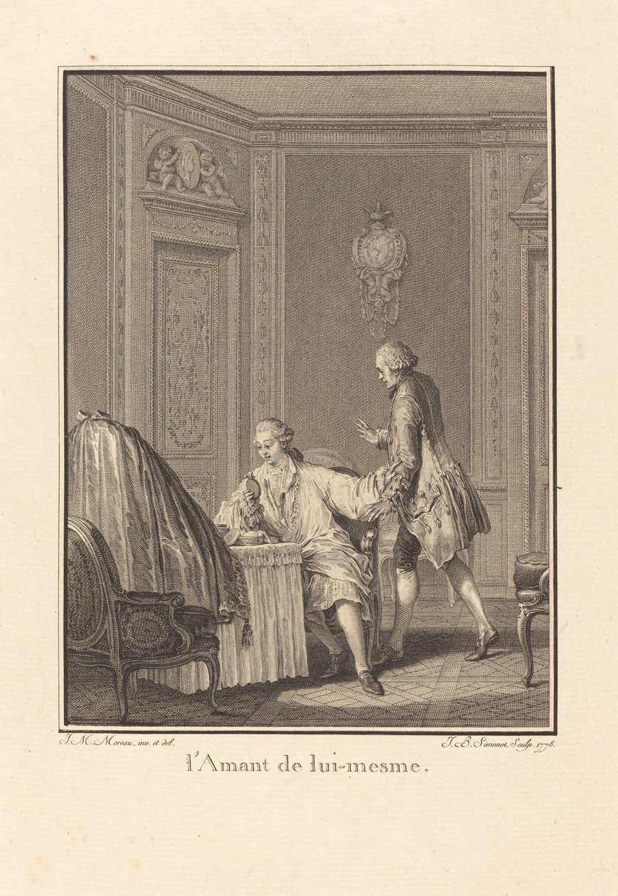 Kendi sevgilisi by Jean Baptiste Blaise Simonet after Jean Michel Moreau