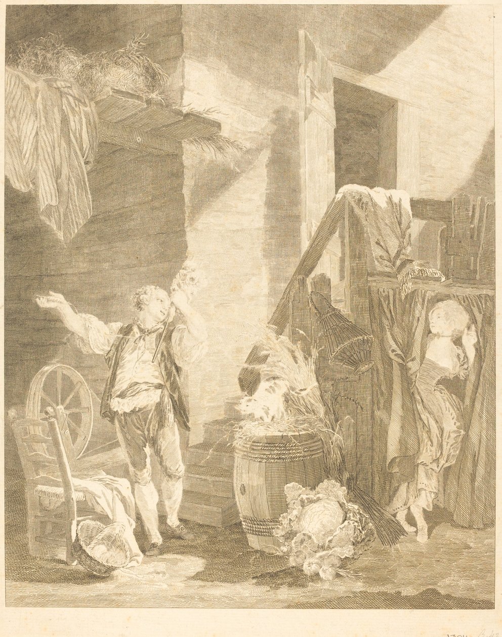 gül ve kola by Jean Baptiste Blaise Simonet after Pierre Antoine Baudouin