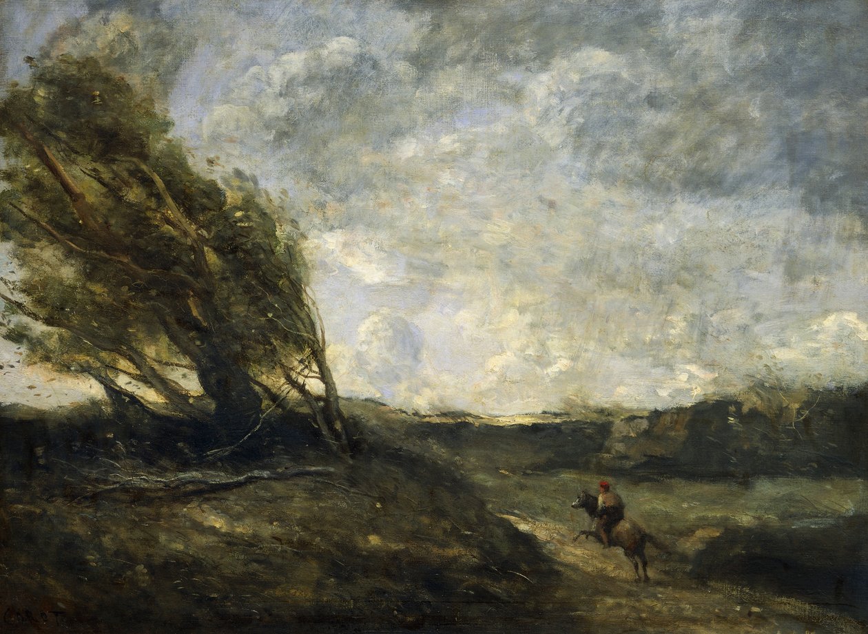 Bir Rüzgar by Jean Baptiste Camille Corot