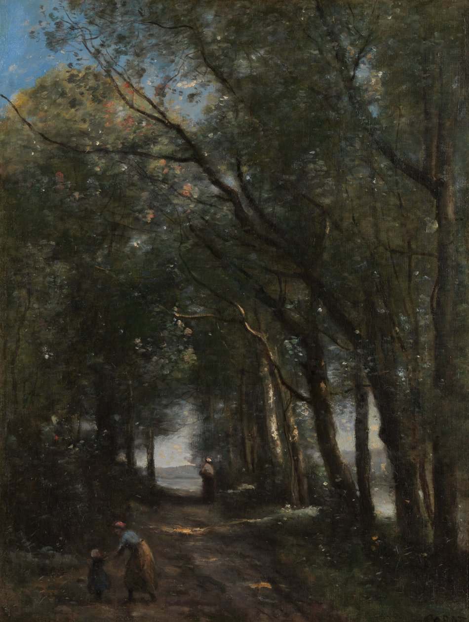 Ağaçların Arasında Bir Yol, ca. 1870-73. by Jean Baptiste Camille Corot