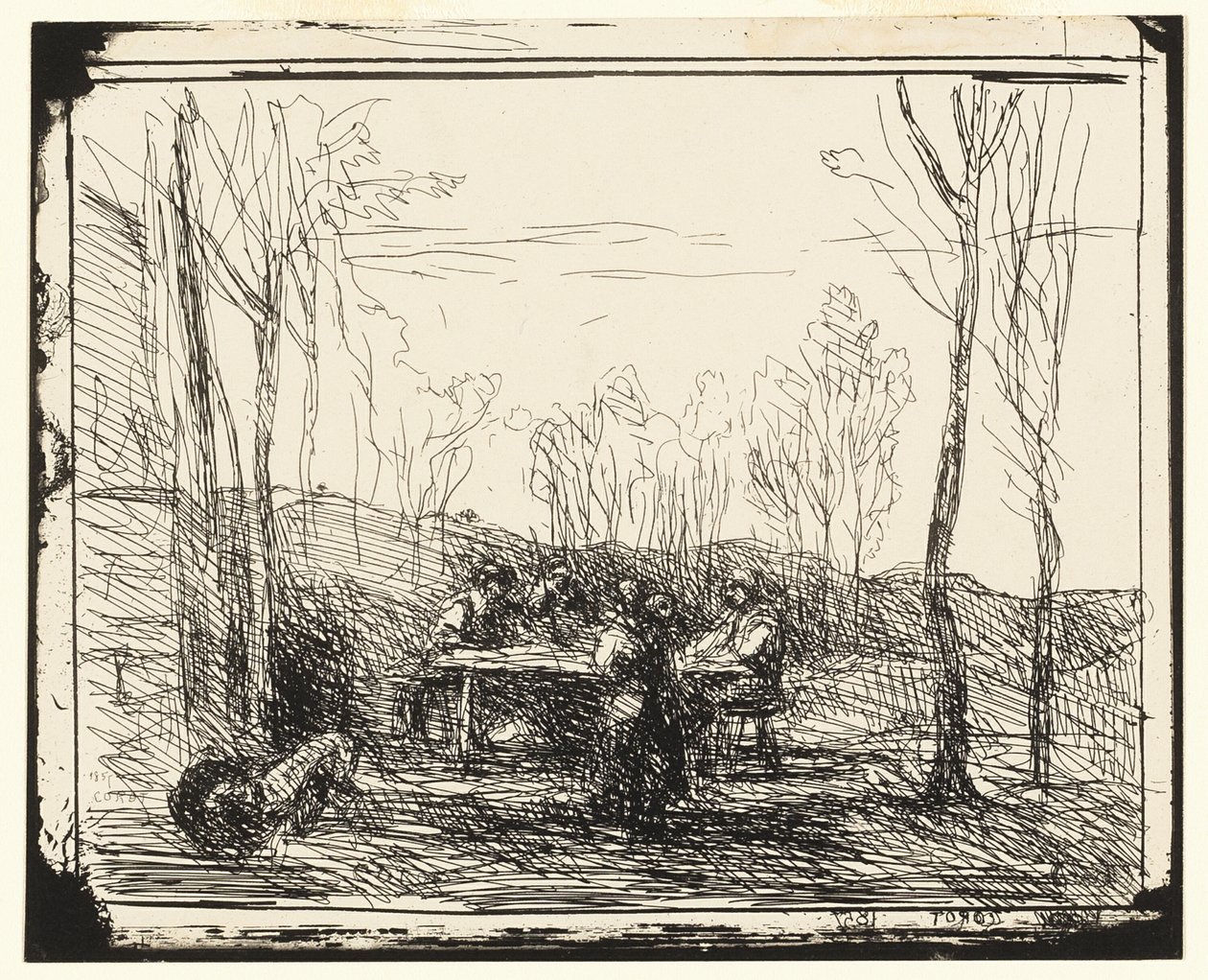 Açıklıkta Piknik by Jean Baptiste Camille Corot
