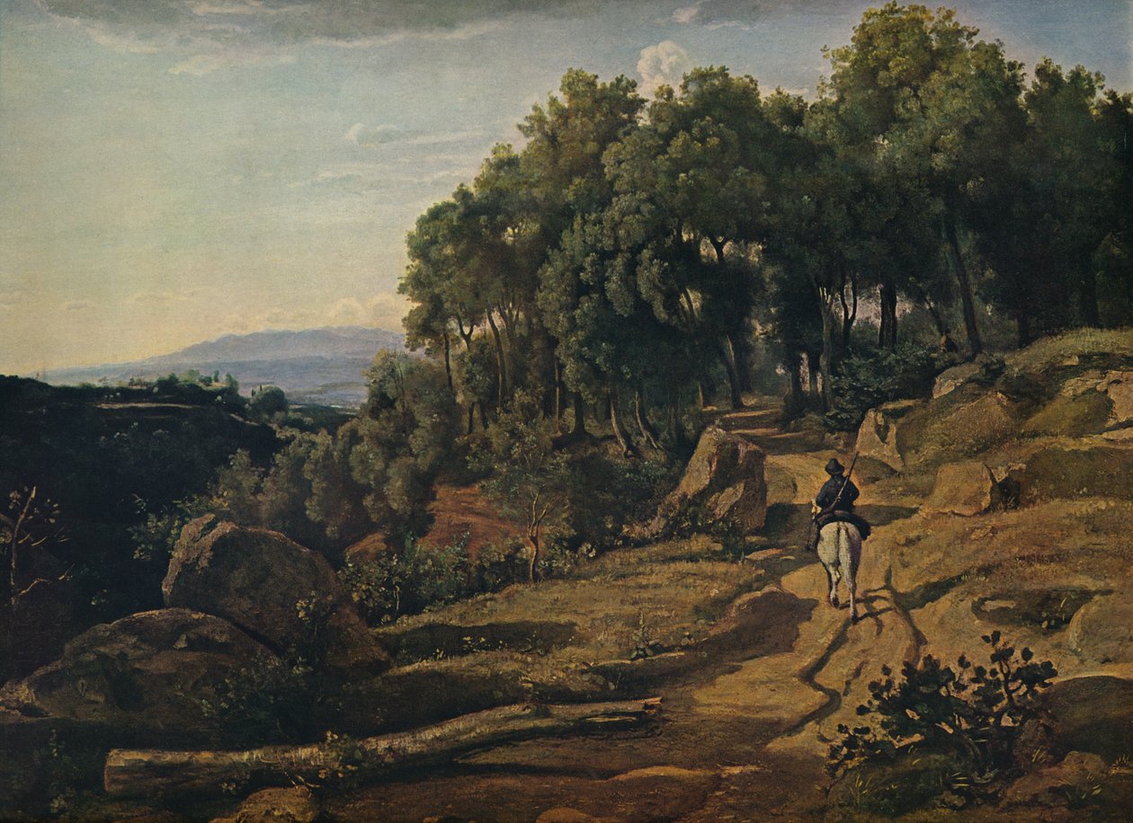 Volterra Yakınlarından Bir Görünüm, 1838 by Jean Baptiste Camille Corot