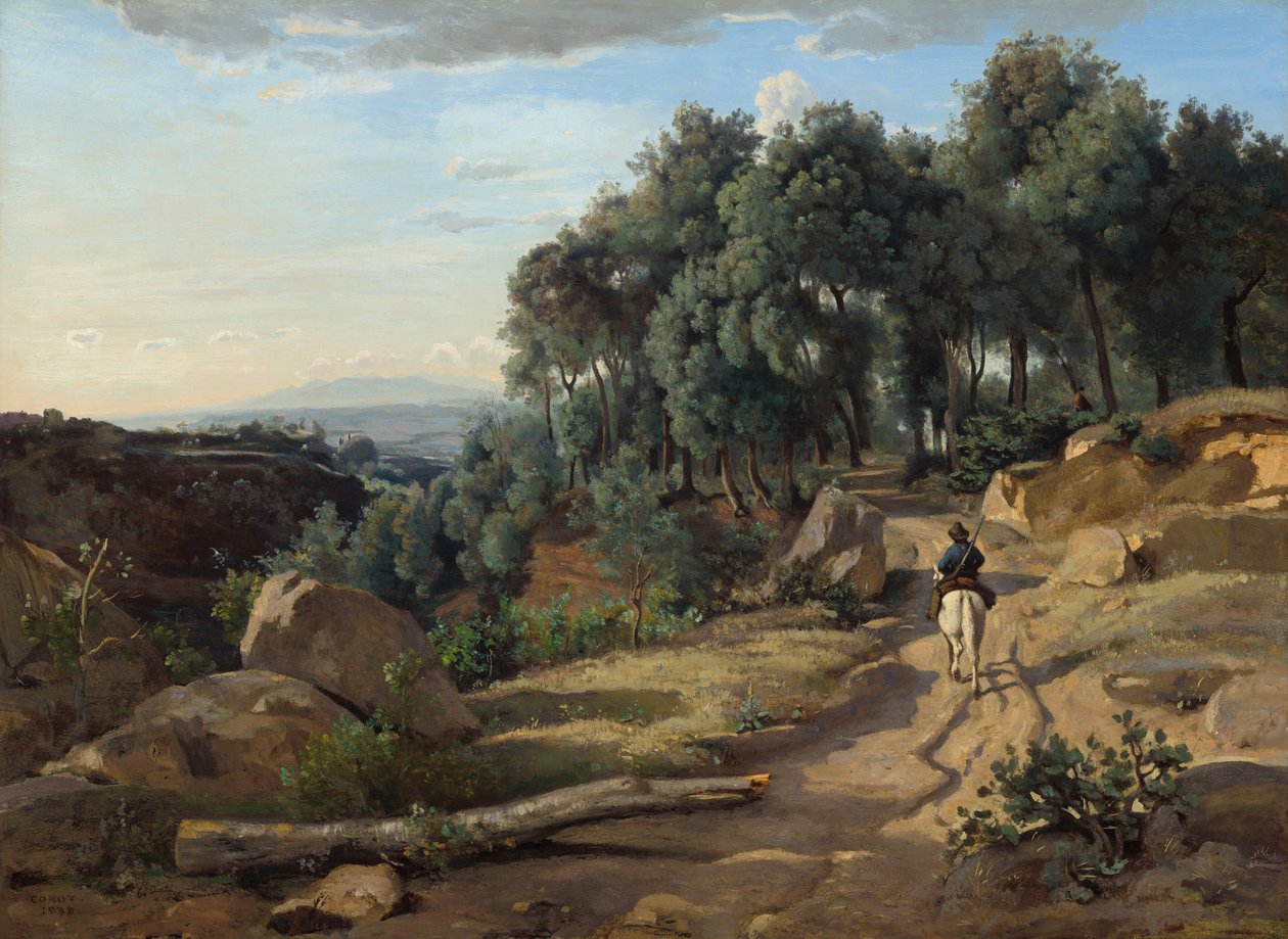 Volterra Yakınlarından Bir Görünüm by Jean Baptiste Camille Corot