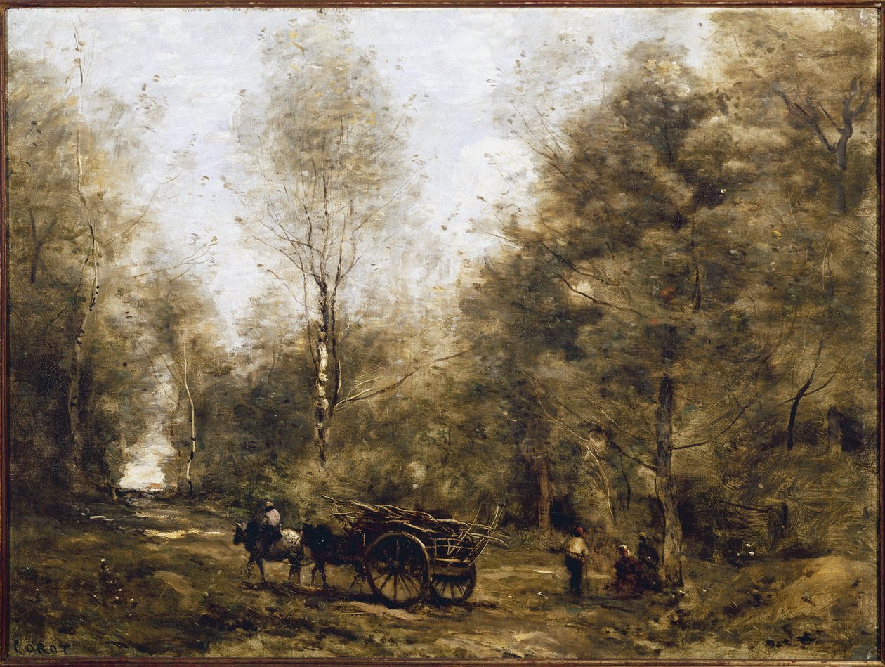 Wagnonville ormanlarında bir yol (tuval üzerine yağlı boya by Jean Baptiste Camille Corot