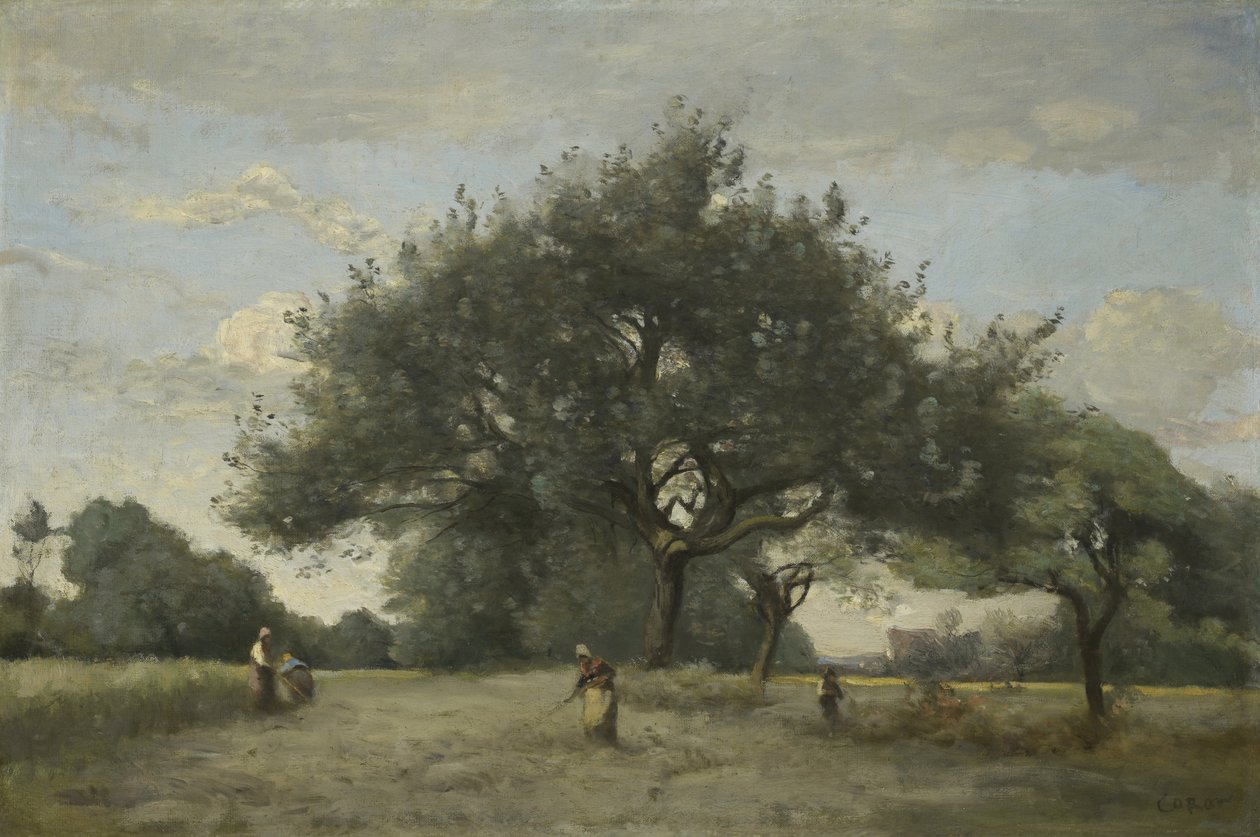 Tarladaki Elma Ağaçları, 1865 dolayları?-70 by Jean Baptiste Camille Corot