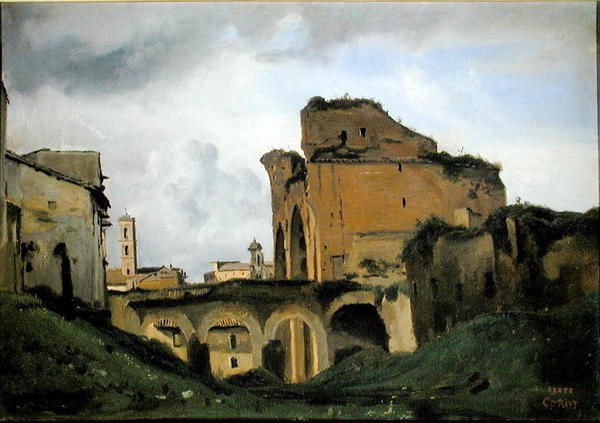 Konstantin Bazilikası, c.1826-27 (tuval üzerine yağlı boya) by Jean Baptiste Camille Corot